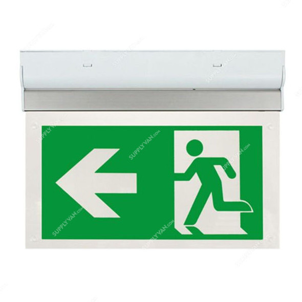 ESP Wall/Ceiling Mounted Emergency Exit Sign Board With Light, Duceri, LED, 2W, 5500K, Cool White, Left Legend