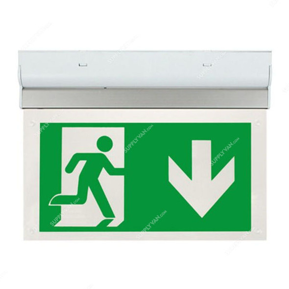 ESP Wall/Ceiling Mounted Emergency Exit Sign Board With Light, Duceri, LED, 2W, 5500K, Cool White, Down Legend