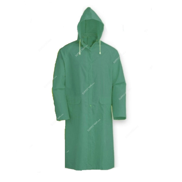 Rain Coat, RS25A, PVC, 0.28MM Thk, 2XL, Green
