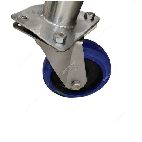 Caster Wheel With Brake, Rubber, 48MM Width x 160MM Dia, 250 Kg Load Capacity, Blue Caster Wheel With Brake, Rubber, 48MM Width x 160MM Dia, 250 Kg Load Capacity, Blue