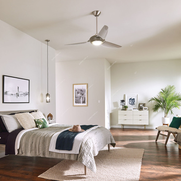 Kichler LED Ceiling Fan, 300706-BSS, Voya, 28W, 3 Blade, 60 Inch Blade Dia, Brushed Stainless Steel