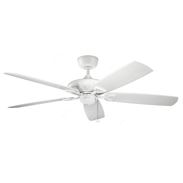 Kichler Ceiling Fan, 310150-MWH, Kevlar, 75.2W, 5 Blade, 60 Inch Blade Dia, Matte White