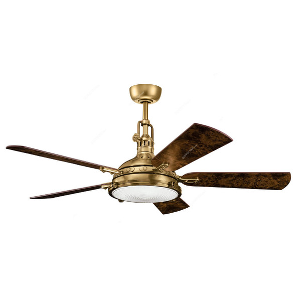 Kichler LED Ceiling Fan, 300018-BAB, Hatteras Bay, 72W, 2 Blade, 56 Inch Blade Dia, Burnished Antique Brass