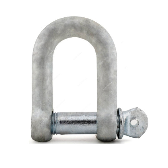 Lifmex D Shackle With Screw Pin, LGDS16, 16mm Dia, 50 Kg Loading Capacity, Galvanised Finish
