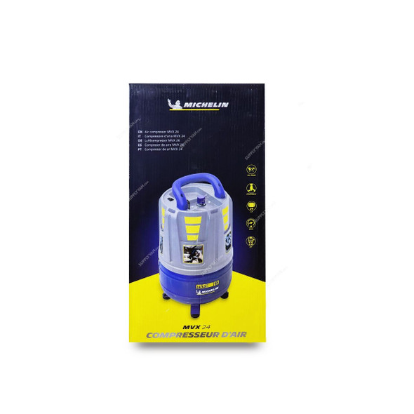 Michelin Vertical Air Compressor, MVX24, 1100W, Single Phase, 1.5 HP, 8 Bar, 24 Ltrs Tank Capacity