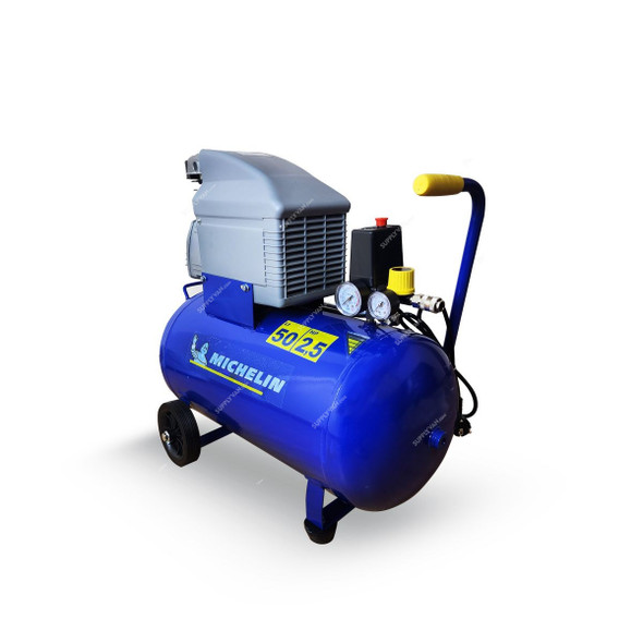 Michelin Professional Air Compressor, MB5025, 1800W, Single Phase, 2.5 HP, 10 Bar, 50 Ltrs Tank Capacity