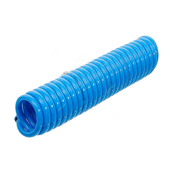 Air Spiral Hose With Plug and Socket Connector, 1/4 Inch Inner Dia x 5 Mtrs Length
