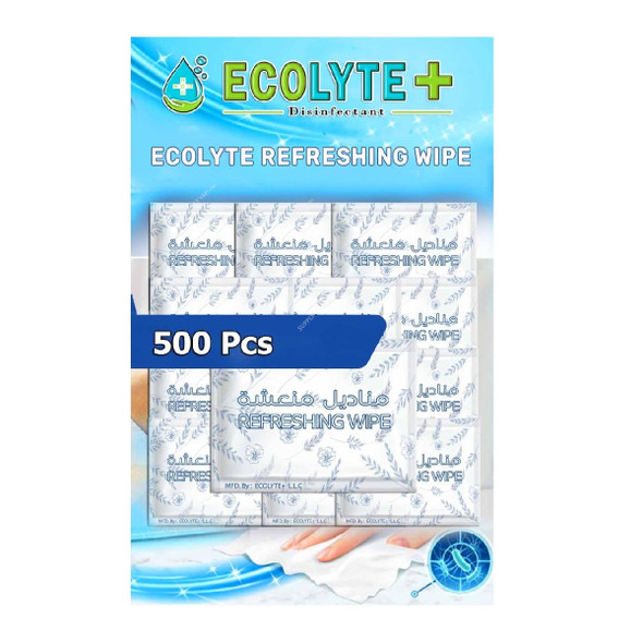 Ecolyte Plus Refreshing Wet Wipes, ECO-RWW-500, 17CM Length x 10CM Width, 500 Pcs/Box
