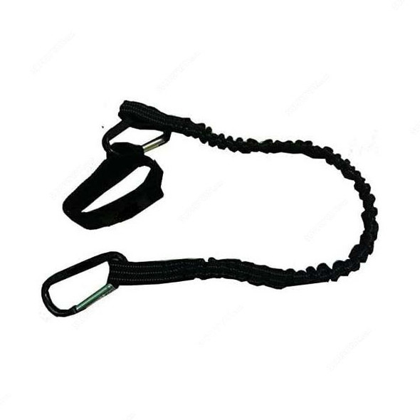 Aqson Tool Lanyard With Single Action Carabiner, Polyester, 52CM Length, 4.6 Kg Weight Capacity, Black