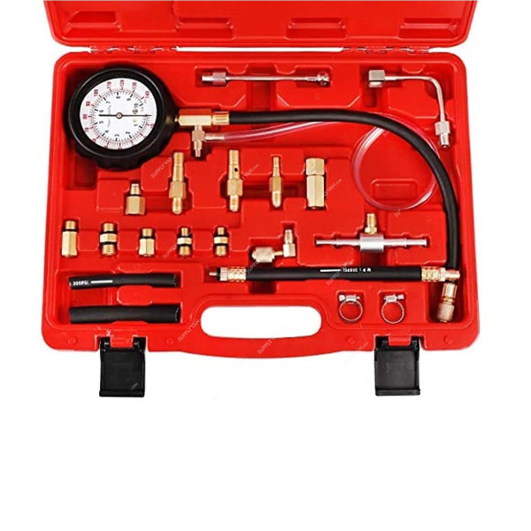 Aqson Fuel Injector Pump Pressure Gauge Kit, FHTAECTK140, 1/4 Inch SAE Connection Size, 0-140 PSI