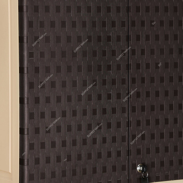 Nilkamal Freedom Mini Medium Freestanding Storage Cabinet, 4 Shelves, Plastic, Weathered Brown/Biscuit