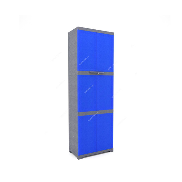 Nilkamal Freedom Mini Large Freestanding Storage Cabinet, 5 Shelves, Plastic, Deep Blue/Grey