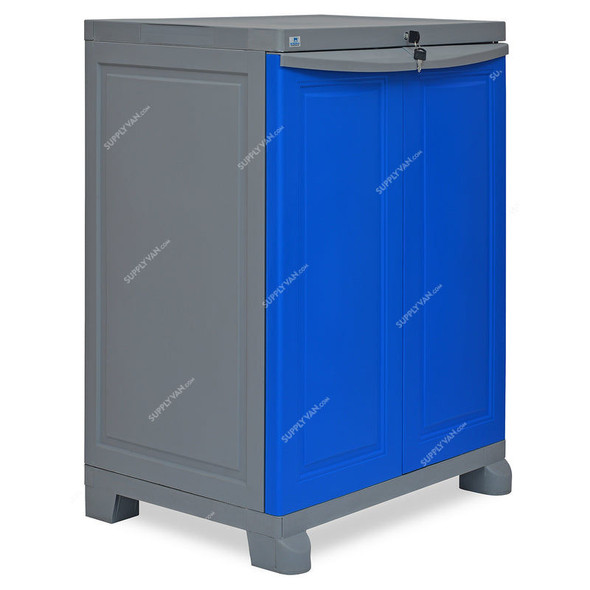 Nilkamal Freedom Small 1 Freestanding Storage Cabinet, 3 Shelves, Plastic, Deep Blue/Grey