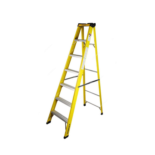 Stanley Step Ladder, SXLDFG-006, Fiberglass, 6 Steps, 150 Kg Loading Capacity