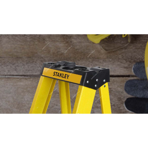 Stanley Step Ladder, SXLDFG-006, Fiberglass, 6 Steps, 150 Kg Loading Capacity