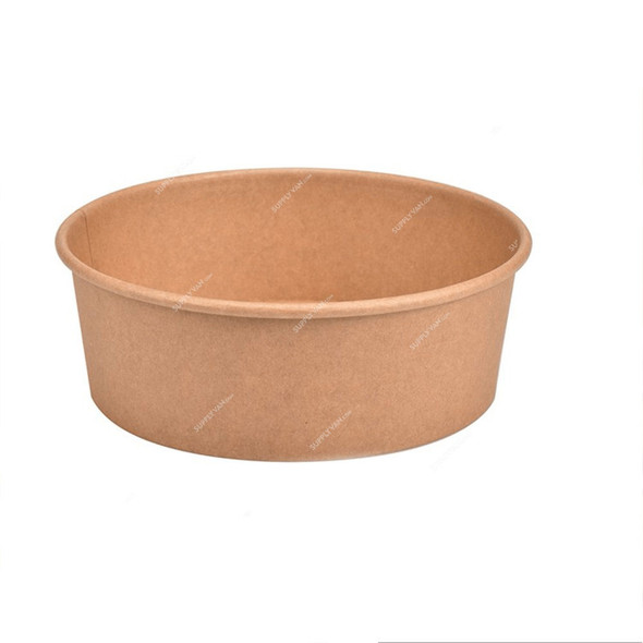 BYFT Disposable Kraft Salad Bowl, Paper, 320 GSM, 700ML, Brown, 50 Pcs/Pack