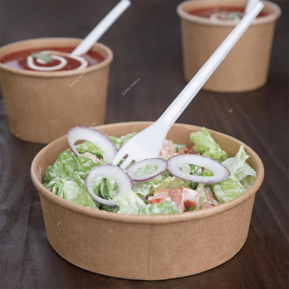 BYFT Disposable Kraft Salad Bowl, Paper, 320 GSM, 700ML, Brown, 50 Pcs/Pack
