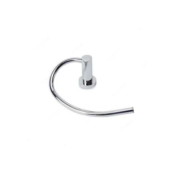 Bold Wall Mounted Towel Ring, Chrome Plated Brass, Silver