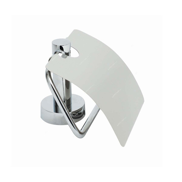 Bold Symphony Wall Mounted Toilet Roll Holder, Chrome Plated Brass, Silver