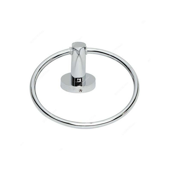 Bold Symphony Wall Mounted Towel Ring, Chrome Plated Brass, Silver