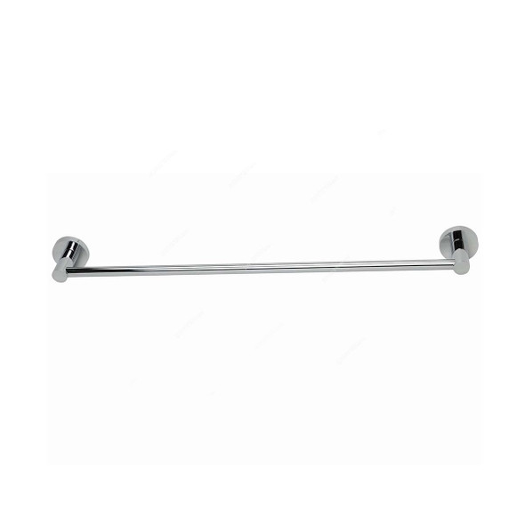 Bold Symphony Wall Mounted Single Towel Bar, Chrome Plated Brass, 60CM Length, Silver