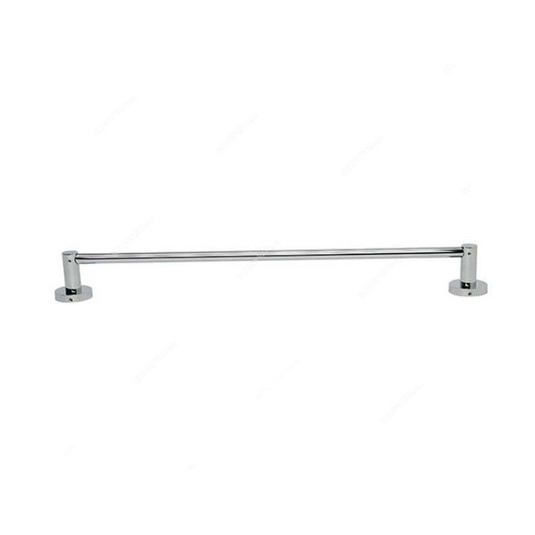 Bold Symphony Wall Mounted Single Towel Bar, Chrome Plated Brass, 60CM Length, Silver