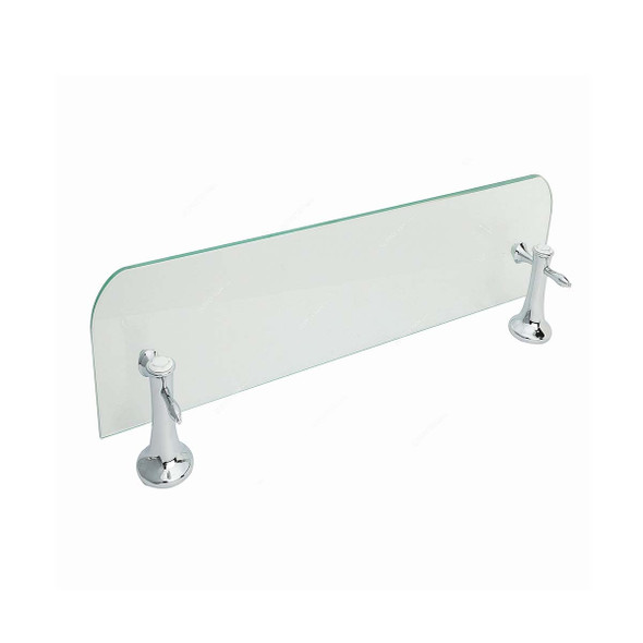 Bold Victoria Wall Mounted Shelf, BACSET1803802, Glass/Brass, 62CM Length, Clear/Silver