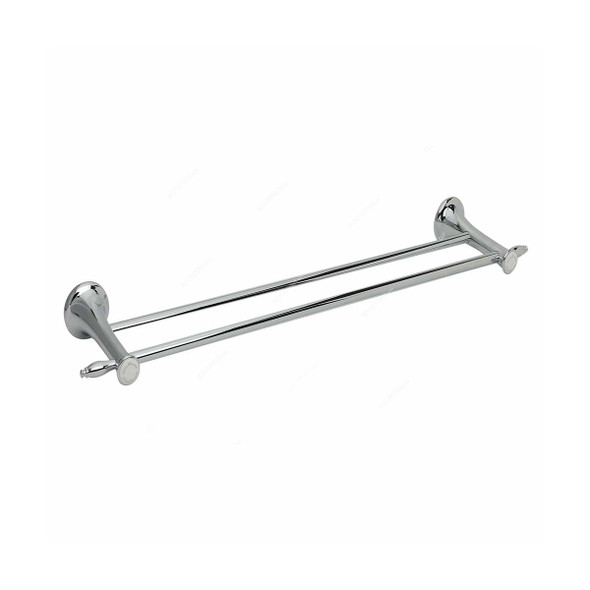 Bold Victoria Wall Mounted Double Towel Bar, BACSET1803801, Brass, 60CM Length, Chrome Plated Finish
