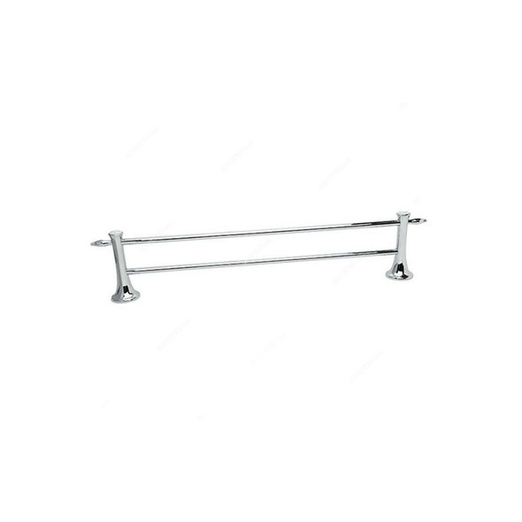 Bold Victoria Wall Mounted Double Towel Bar, BACSET1803801, Brass, 60CM Length, Chrome Plated Finish