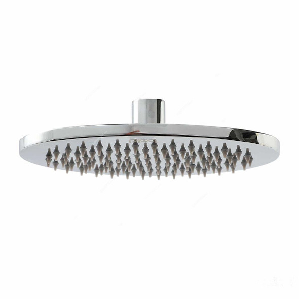 Bold Zumo Oval Shower Head With Sharp Nozzles, TECSHD1706701, Brass, 10MM Thk, 228MM Width x 305MM Length, Silver