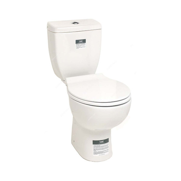 Bold Vera Close-Coupled P-Trap Water Closet, Vitreous China, White