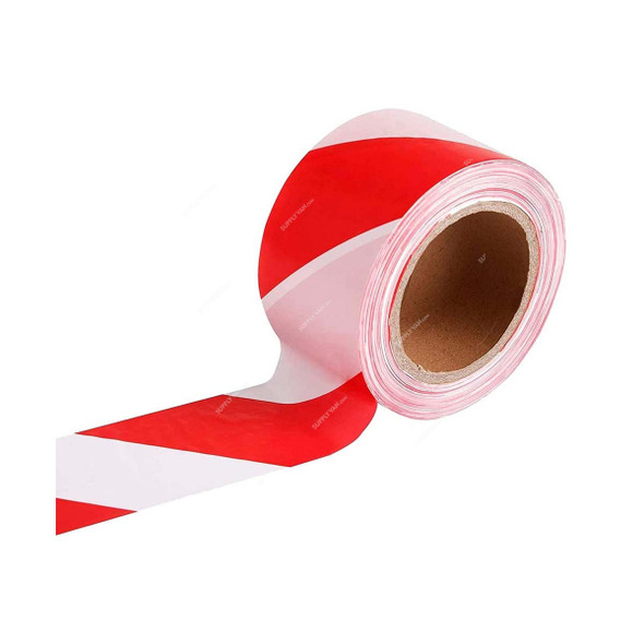 Warning Tape, 3 Inch Width x 100 Yards Length, Red/White