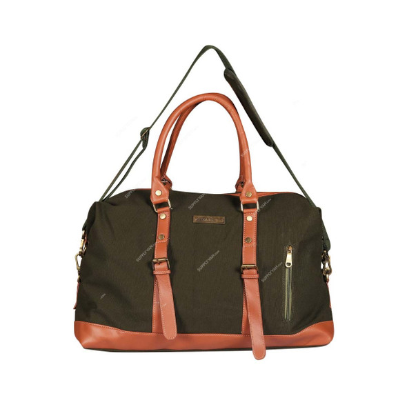 Mounthood Duffel Bag, Canvas/Faux Leather, 46 Ltrs, Polaris Green