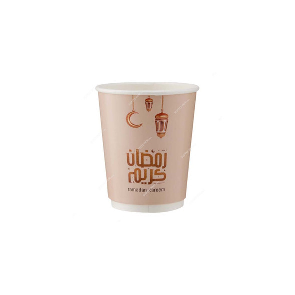 Hotpack Ramadan Kareem Printed Double Wall Paper Cup, DWPC8RAM, 8 Oz, 25 Pcs/Pack