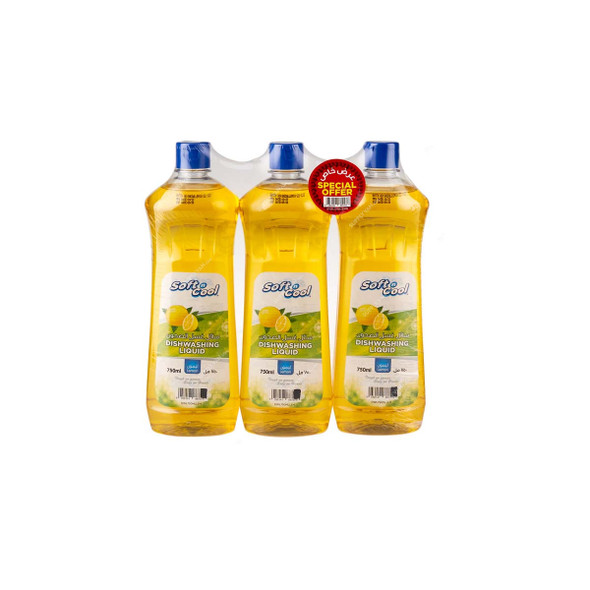 Soft n Cool Dishwashing Liquid, OPDWL750MLLEMX3, Lemon, 750ML, 3 Pcs/Pack
