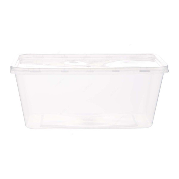 Hotpack Microwaveable Food Container With Lid, PPMC1000750500HP, Polypropylene, Smoky White, 15 Pcs/Set