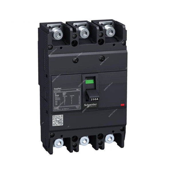 Schneider Electric Molded Case Circuit Breaker, EZC250N, EasyPact, 3P, IP20, 125A