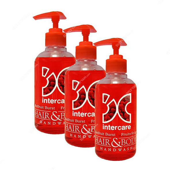 Intercare Liquid Hand Wash, Red Fruit, 300ML, 3 Pcs/Pack