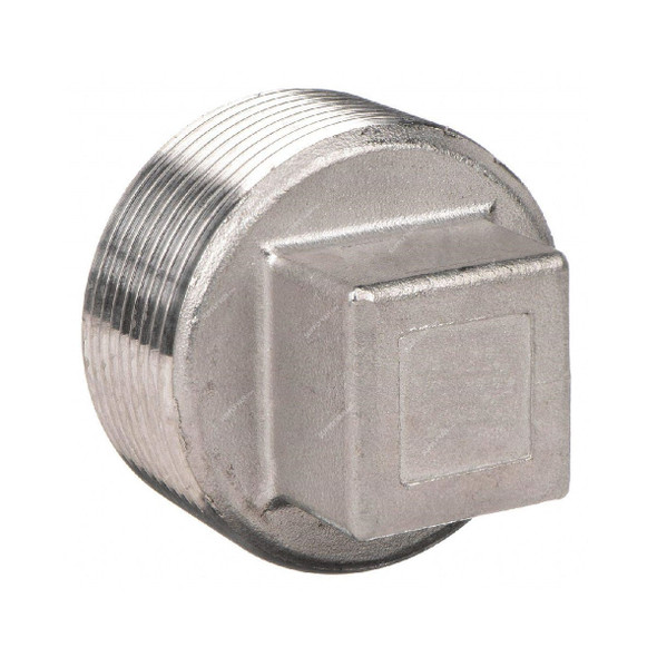 Square Head Plug, Stainless Steel, Class 150, 1/2 Inch NPT Thread Size