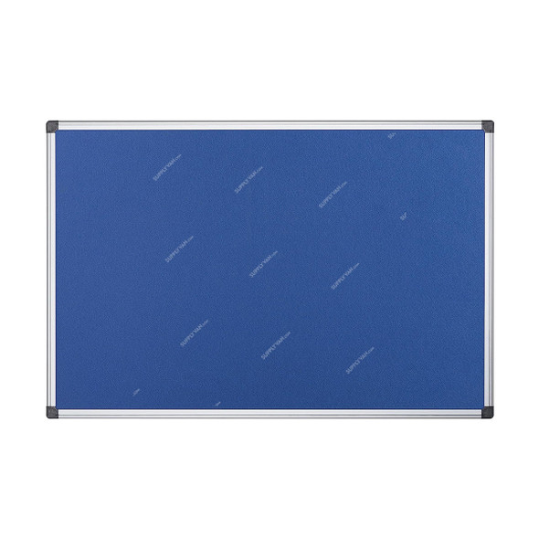 Bi-Office Notice Board With Aluminium Frame, FA2743170, Maya, Felt, 1200MM Width x 1800MM Length, Blue