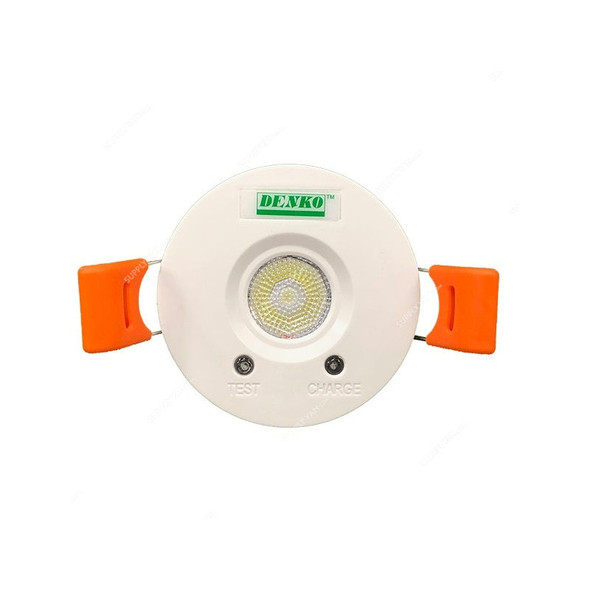 Denko Mini Recessed Emergency Light With Narrow Beam, EmLED-1430NM, LED, 4W, 30 Degree, White