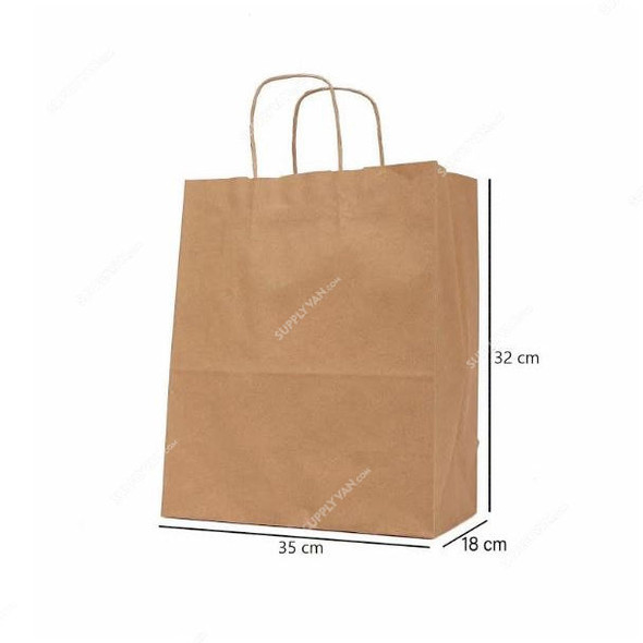 The Paperpack Paper Bag With Twisted Handle, 35CM Length x 18CM Width x 32CM Height, Brown, 250 Pcs/Pack