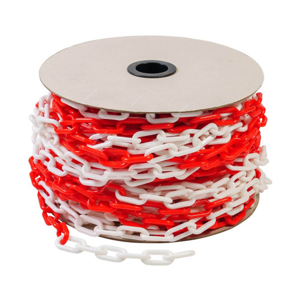 Warrior Safety Chain, Plastic, 6MM Thk, 18.5 Mtrs Length, Red/White