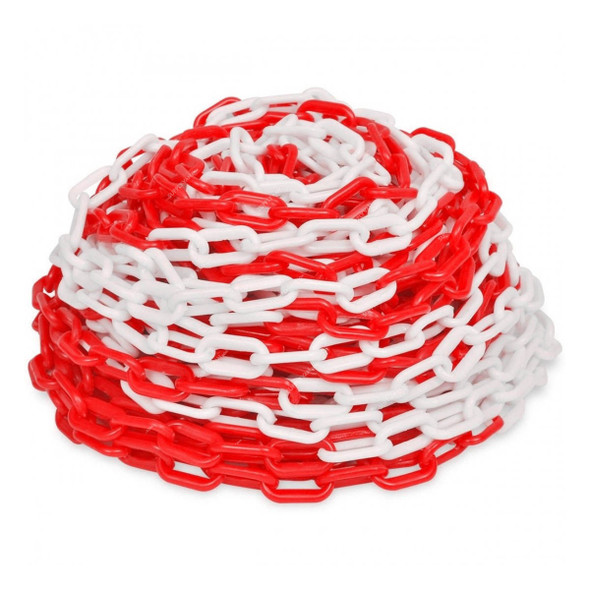 Warrior Safety Chain, Plastic, 6MM Thk, 18.5 Mtrs Length, Red/White