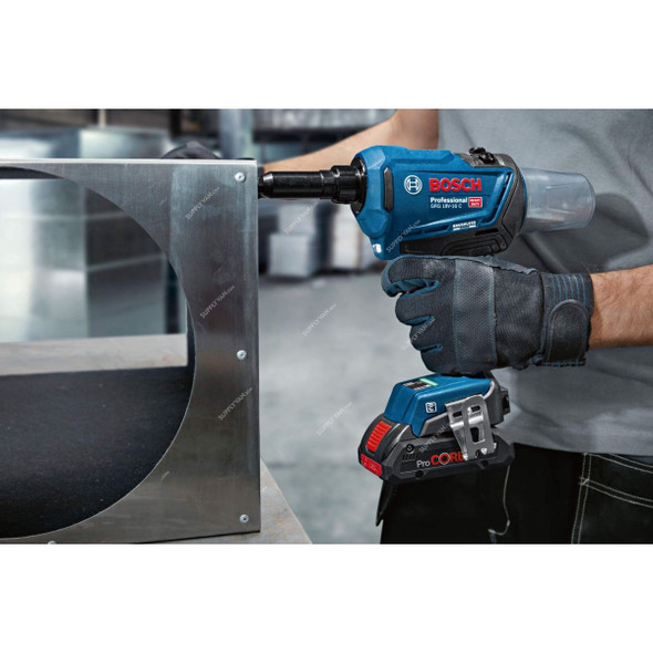 Bosch Professional Cordless Rivet Gun With Cardboard Box, GRG-18V-16-C, 18V, 3 to 6.4MM Rivet Dia, 16000 N