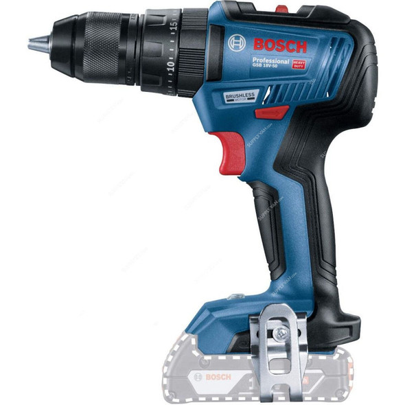 Bosch Professional Cordless Combi Drill With Cardboard Box, GSB-18V-50, 18V, 50 Nm