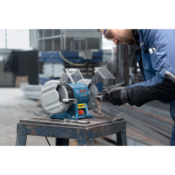 Bosch Professional Double-Wheeled Bench Grinder Kit, GBG-35-15, 350W, 20MM Bore Dia x 150MM Wheel Dia, 3 Pcs/Kit