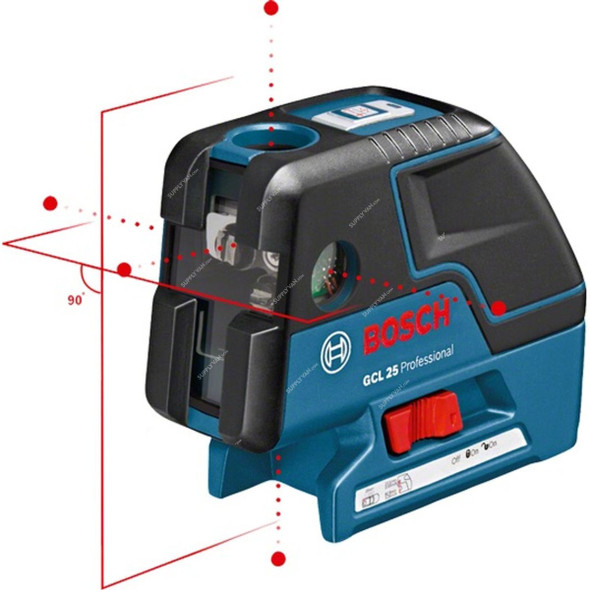 Bosch Professional Combi Laser Kit, GCL-25, 1.5V, 10 Mtrs Working Range, Red Laser, 9 Pcs/Kit