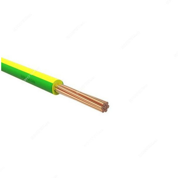 RR Kabel Single Core Flexible Cable, PVC, 6 SQ.MM x 100 Yards Length, Yellow/Green