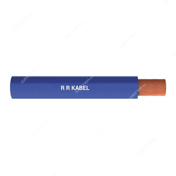 RR Kabel Single Core Flexible Cable, PVC, 10 SQ.MM x 100 Yards Length, Blue